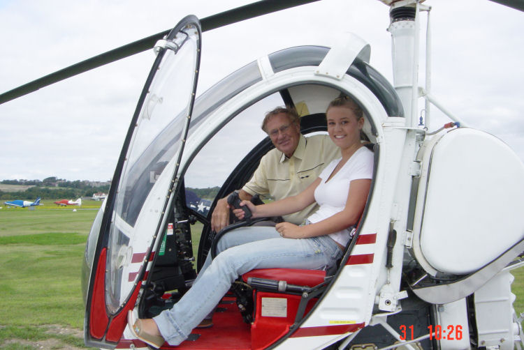 Georgie seen here with Dennis during her Dennis Kenyon Junior scholarship - imagine getting taught to fly by Dennis!