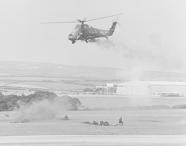 Jerry is flying in this photo of a Wessex at a base display day. A marine pulled a smoke grenade in the cabin putting the cockpit into IMC on departure.