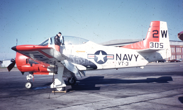 Ken and a T28 trainer. NAS Whiting Field Pensacola Florida 1966. 