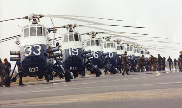 A Detachment of Wessex 31Bs at RAAF East Sale, having just completed a morning practice session (Op Bursa) Source: Fleet Air Arm of Association of Australia
