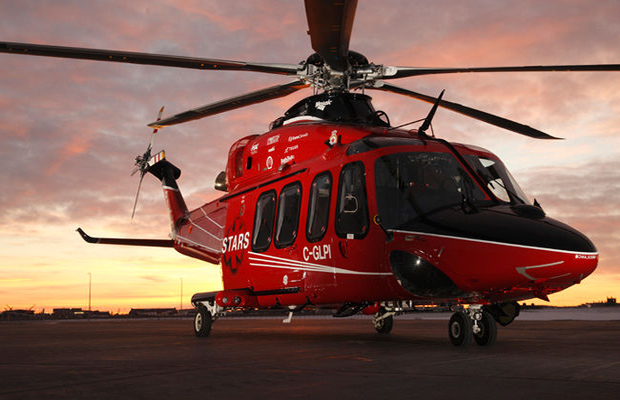 A STARS AW139 helicopter on the ramp. Photo: Calgary Sun