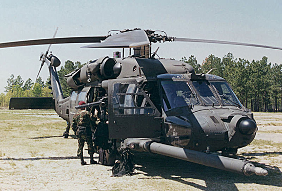MH-60 of the 160th SOAR with a variety of mission equipment fitted.