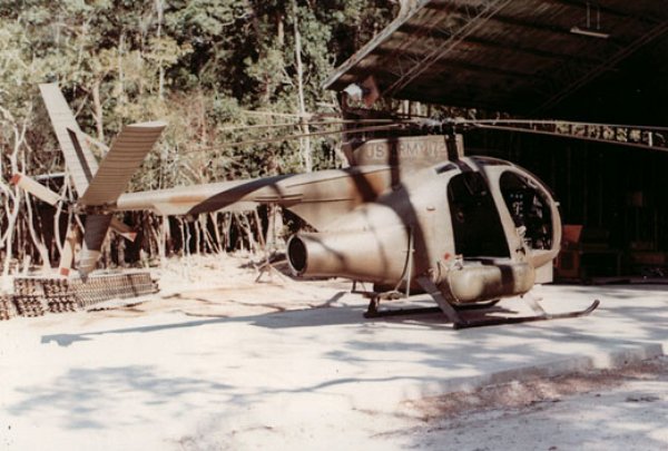 A modified OH-6 used for stealthy trips across the Laos border - one of many stories in The God Machine